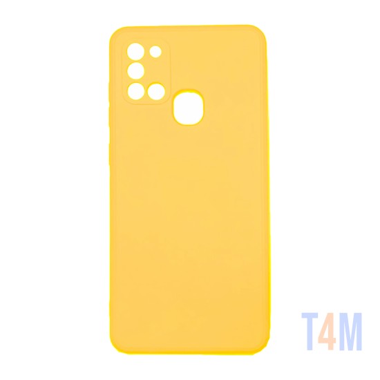 Capa de Silicone com Moldura de Câmera para Samsung Galaxy A21s Amarelo